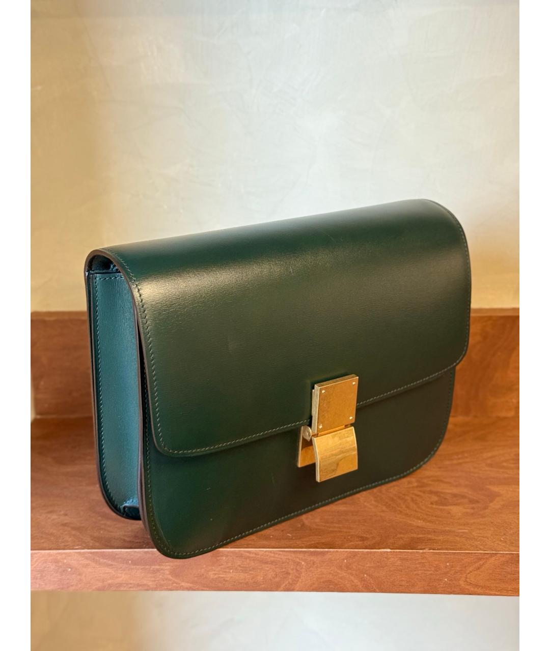 CELINE Зеленая кожаная сумка через плечо, фото 4