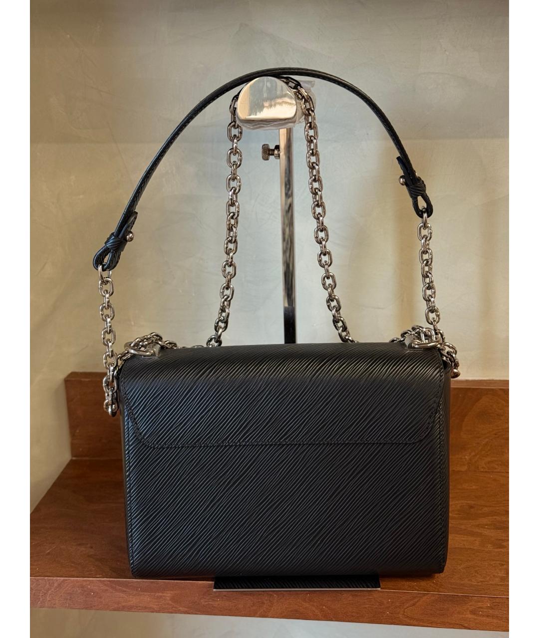 LOUIS VUITTON Черная кожаная сумка через плечо, фото 7