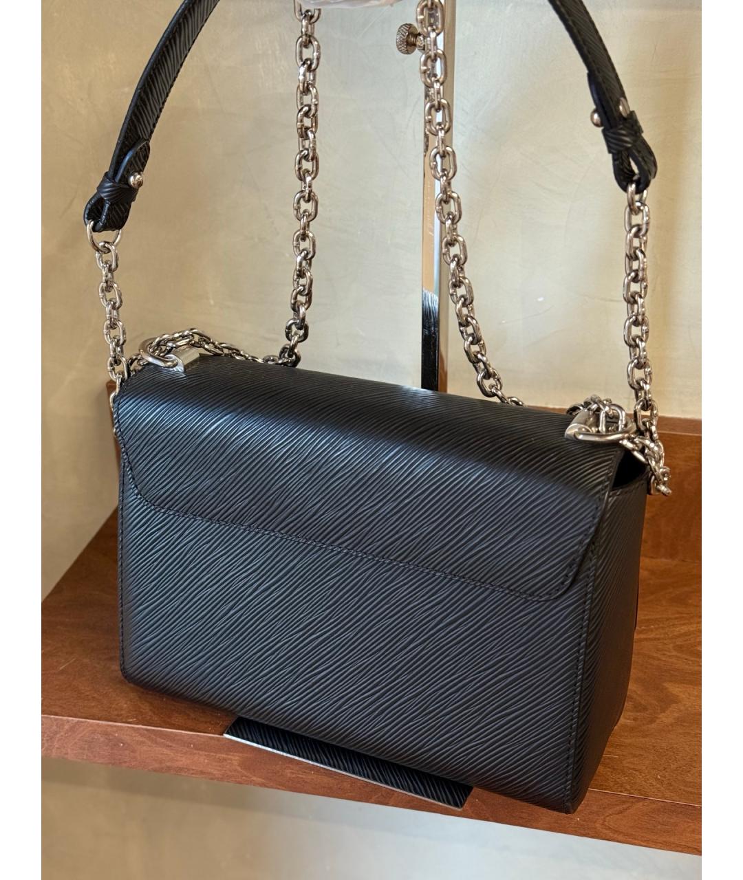 LOUIS VUITTON Черная кожаная сумка через плечо, фото 8