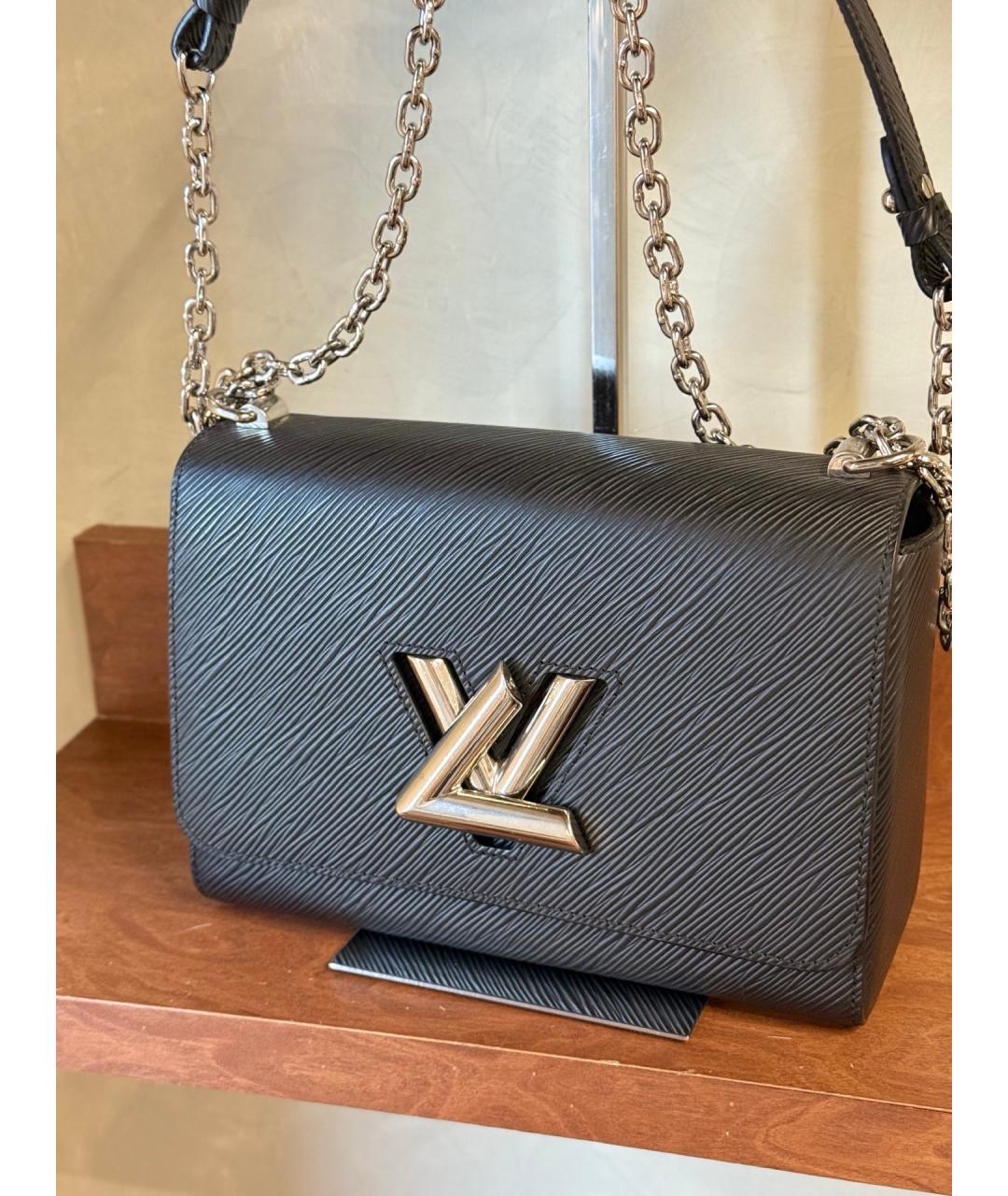 LOUIS VUITTON Черная кожаная сумка через плечо, фото 3