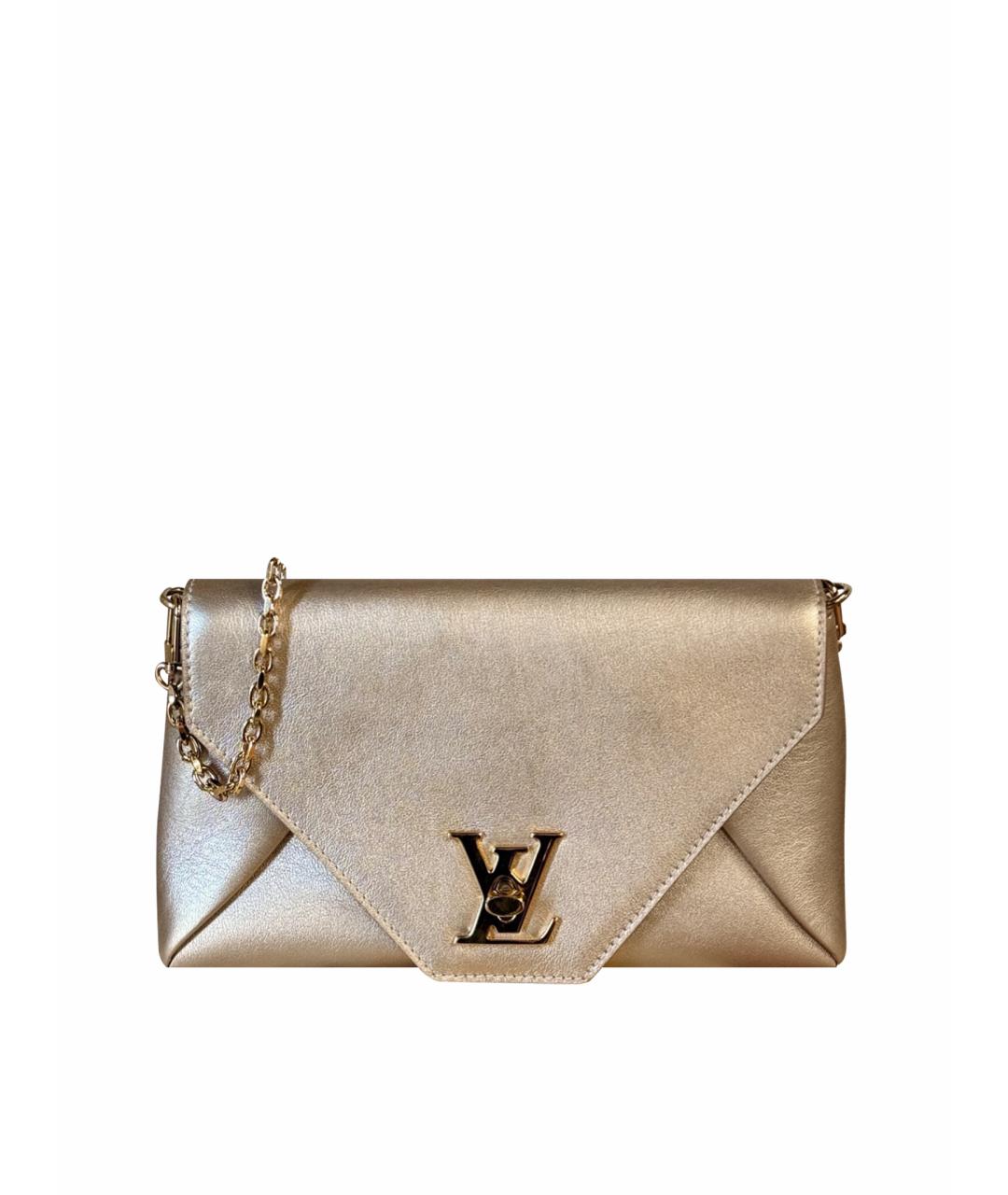 LOUIS VUITTON Золотая кожаная сумка через плечо, фото 1