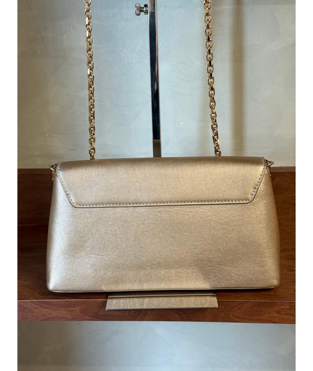 LOUIS VUITTON Золотая кожаная сумка через плечо, фото 6