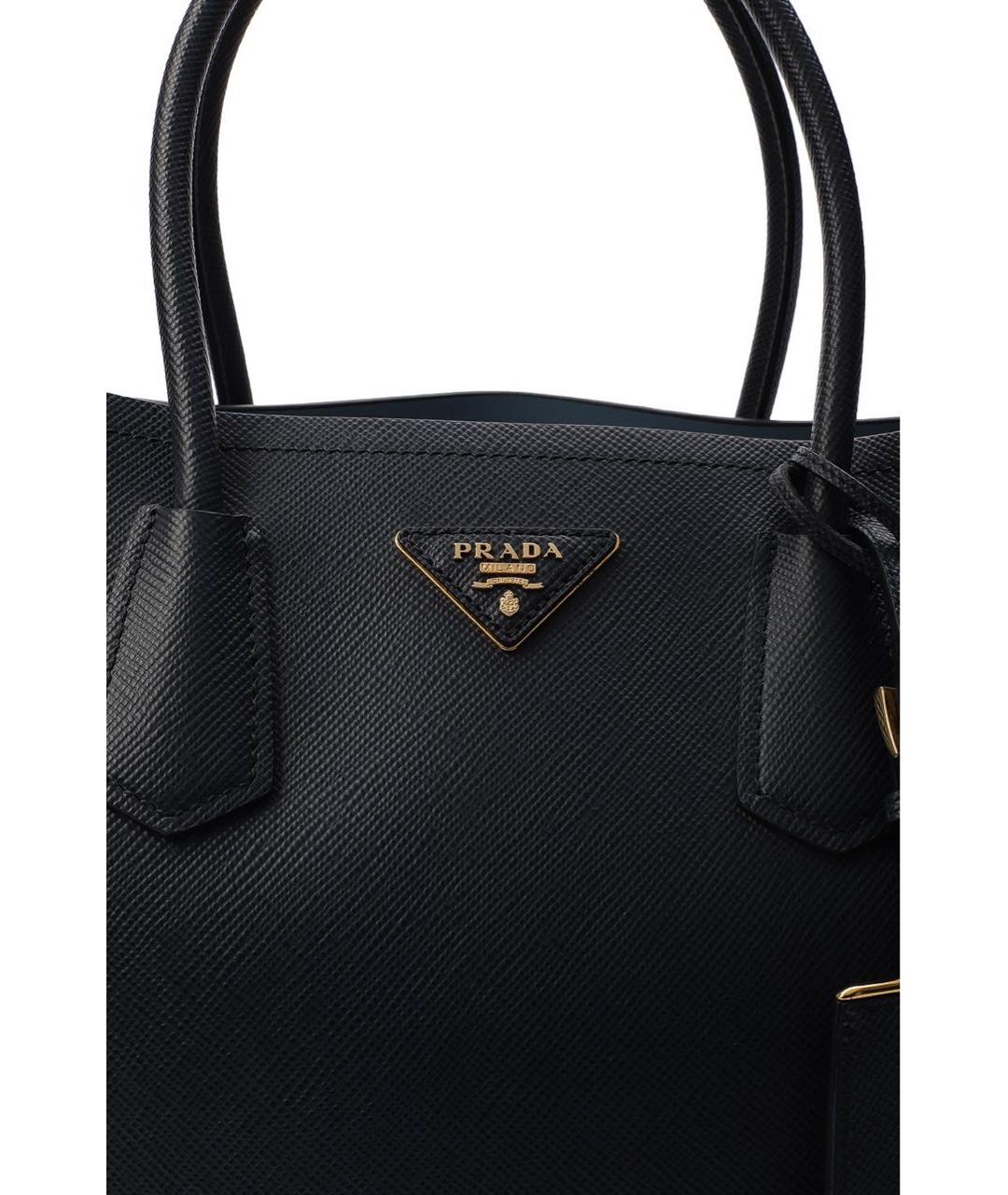 PRADA Темно-синяя кожаная сумка с короткими ручками, фото 3