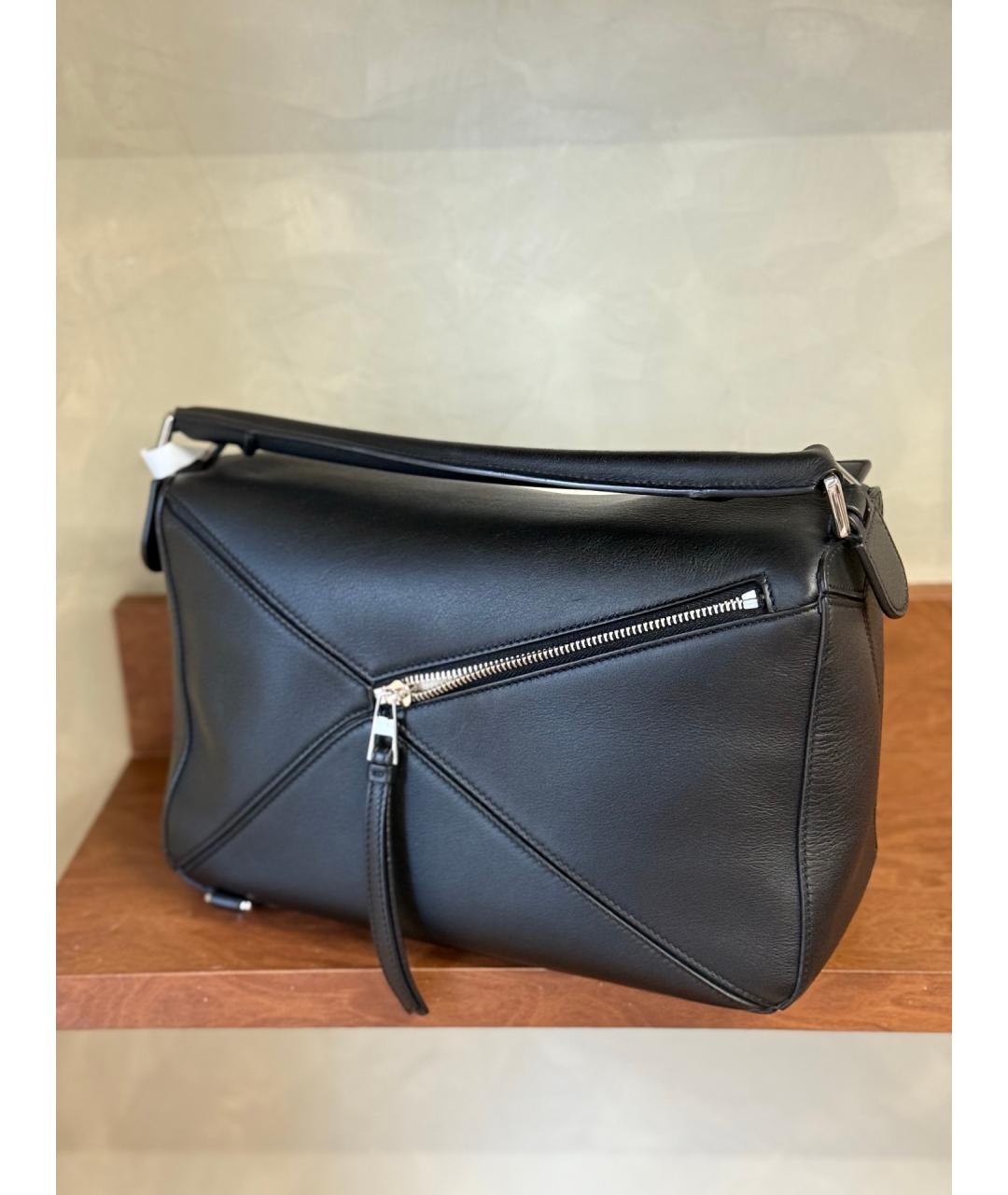 LOEWE Черная кожаная сумка с короткими ручками, фото 6