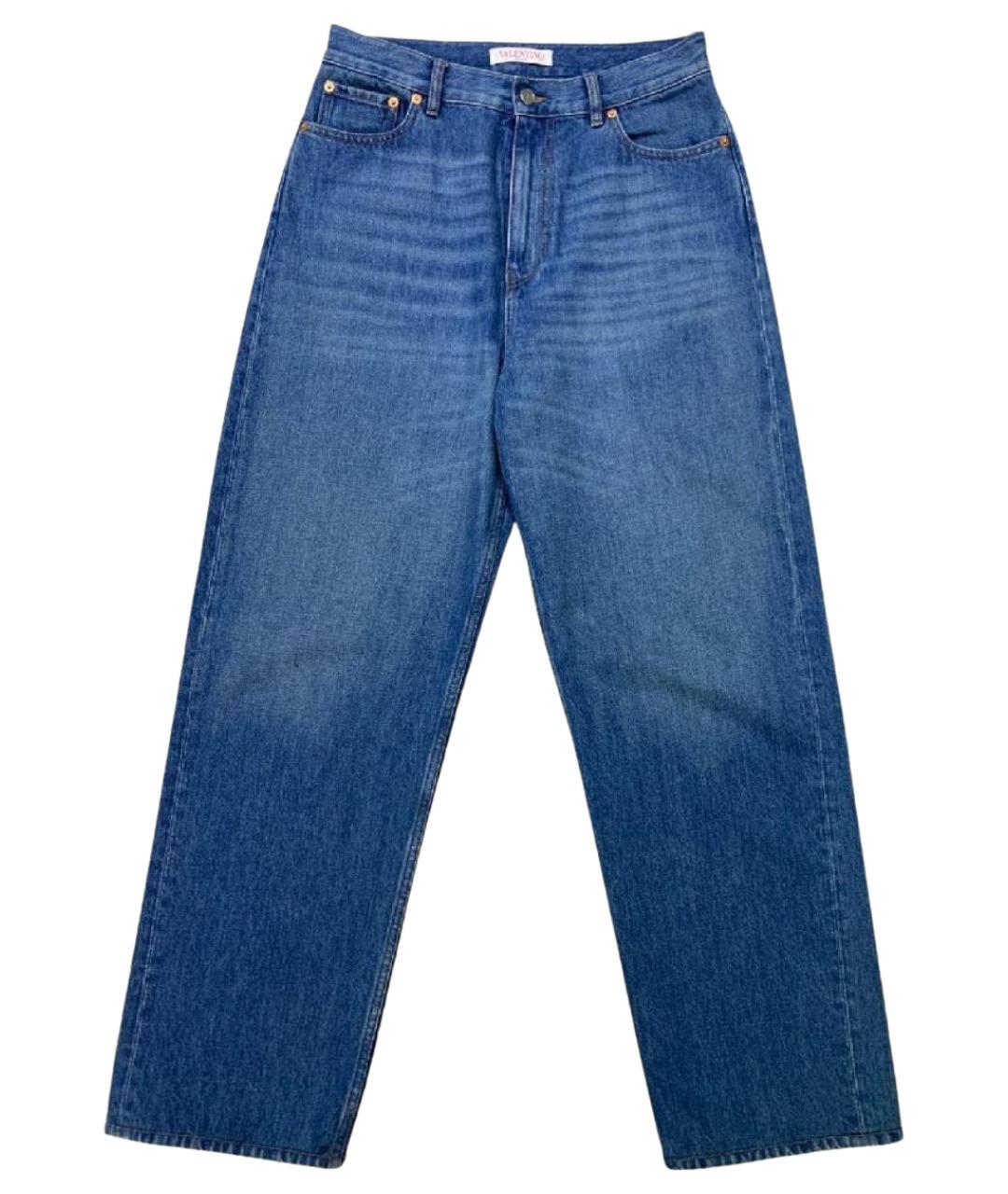 VALENTINO Синие хлопковые прямые джинсы, фото 1