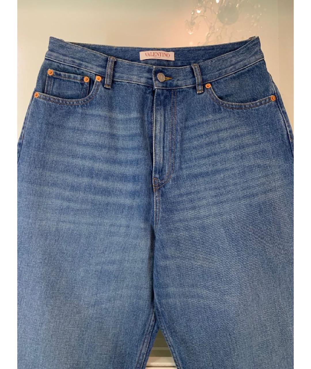 VALENTINO Синие хлопковые прямые джинсы, фото 3