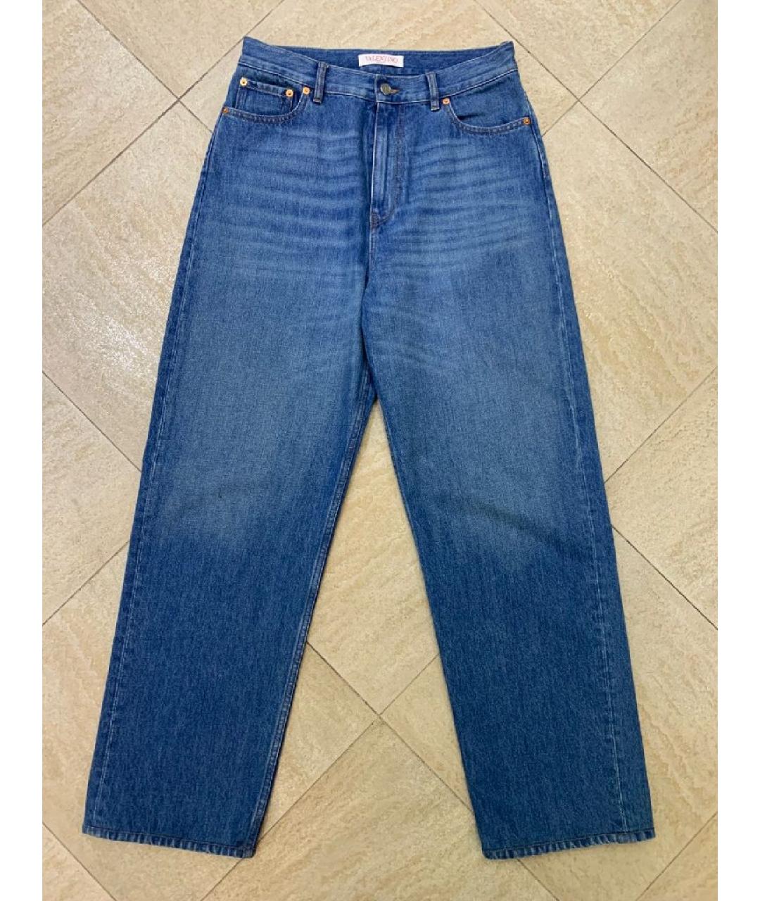VALENTINO Синие хлопковые прямые джинсы, фото 8