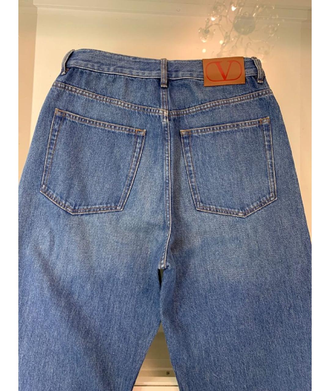 VALENTINO Синие хлопковые прямые джинсы, фото 4