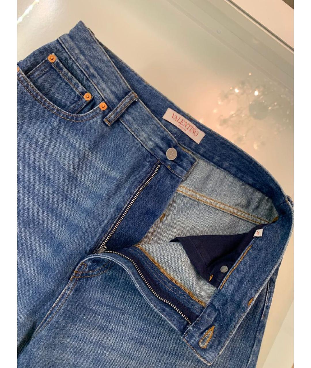 VALENTINO Синие хлопковые прямые джинсы, фото 5
