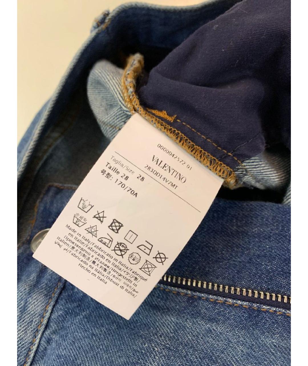 VALENTINO Синие хлопковые прямые джинсы, фото 6
