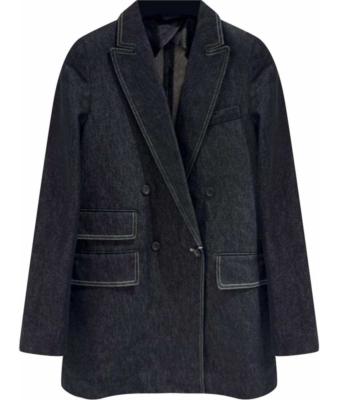 MAX MARA Антрацитовый хлопковый жакет/пиджак, фото 1