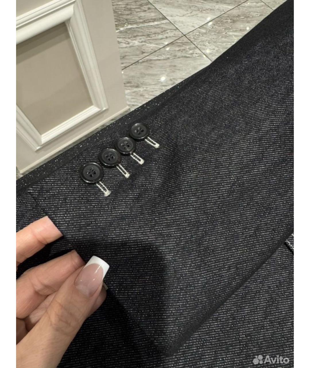 MAX MARA Антрацитовый хлопковый жакет/пиджак, фото 4