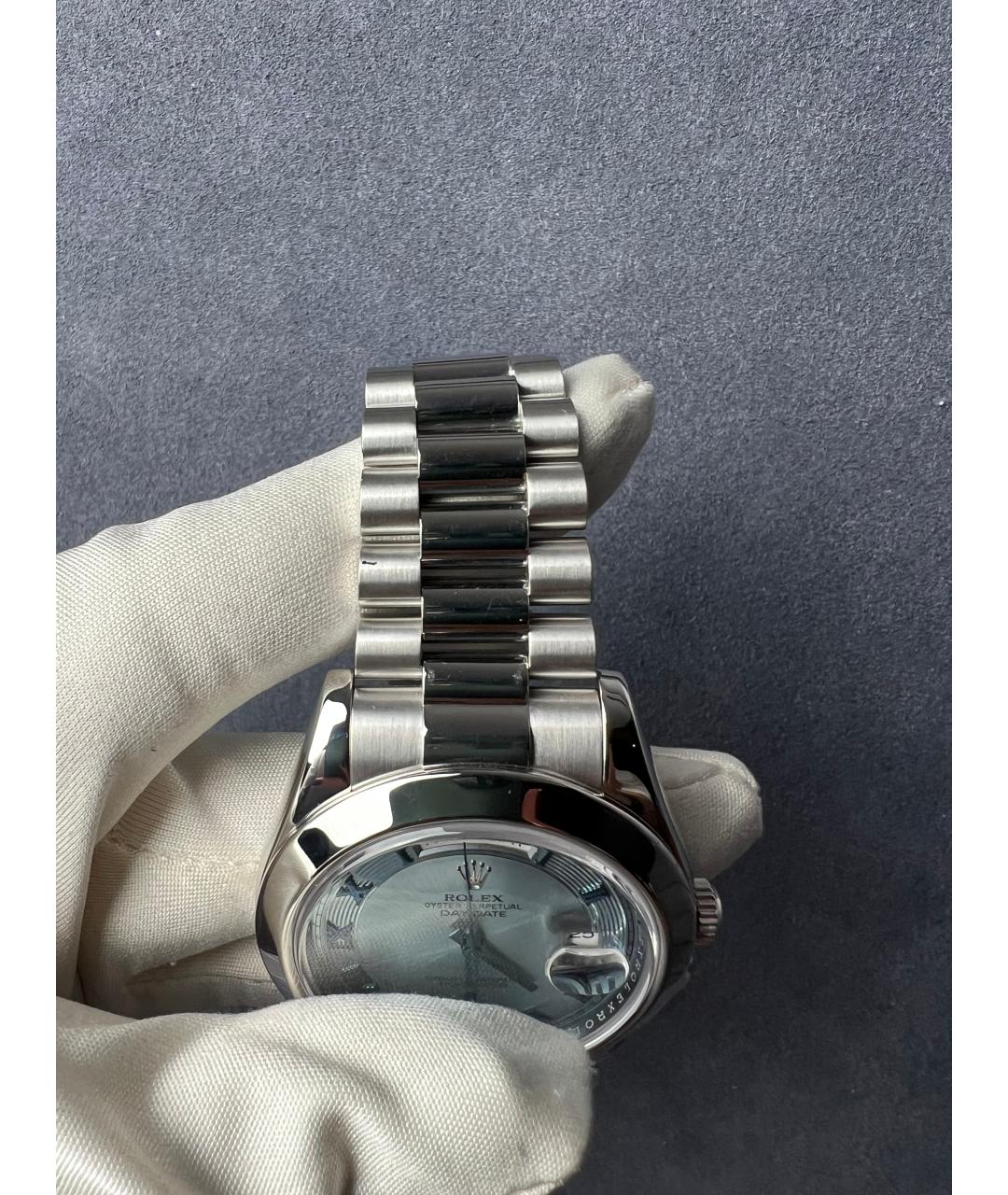 ROLEX Голубые платиновые часы, фото 6