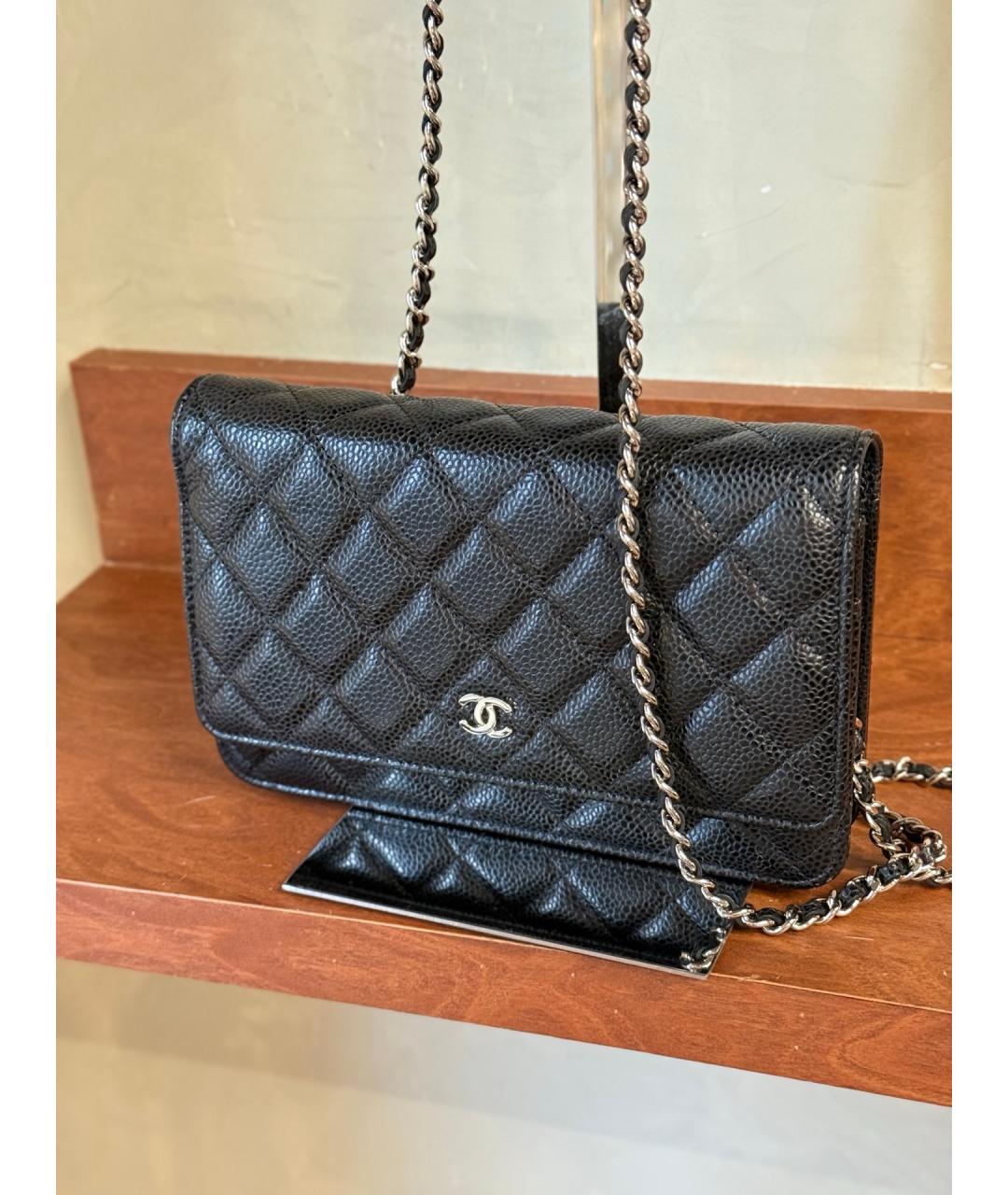 CHANEL Черная кожаная сумка через плечо, фото 3