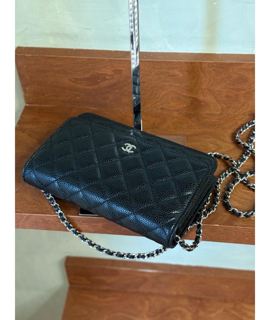 CHANEL Черная кожаная сумка через плечо, фото 8