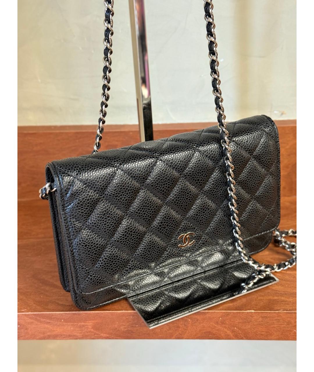 CHANEL Черная кожаная сумка через плечо, фото 4