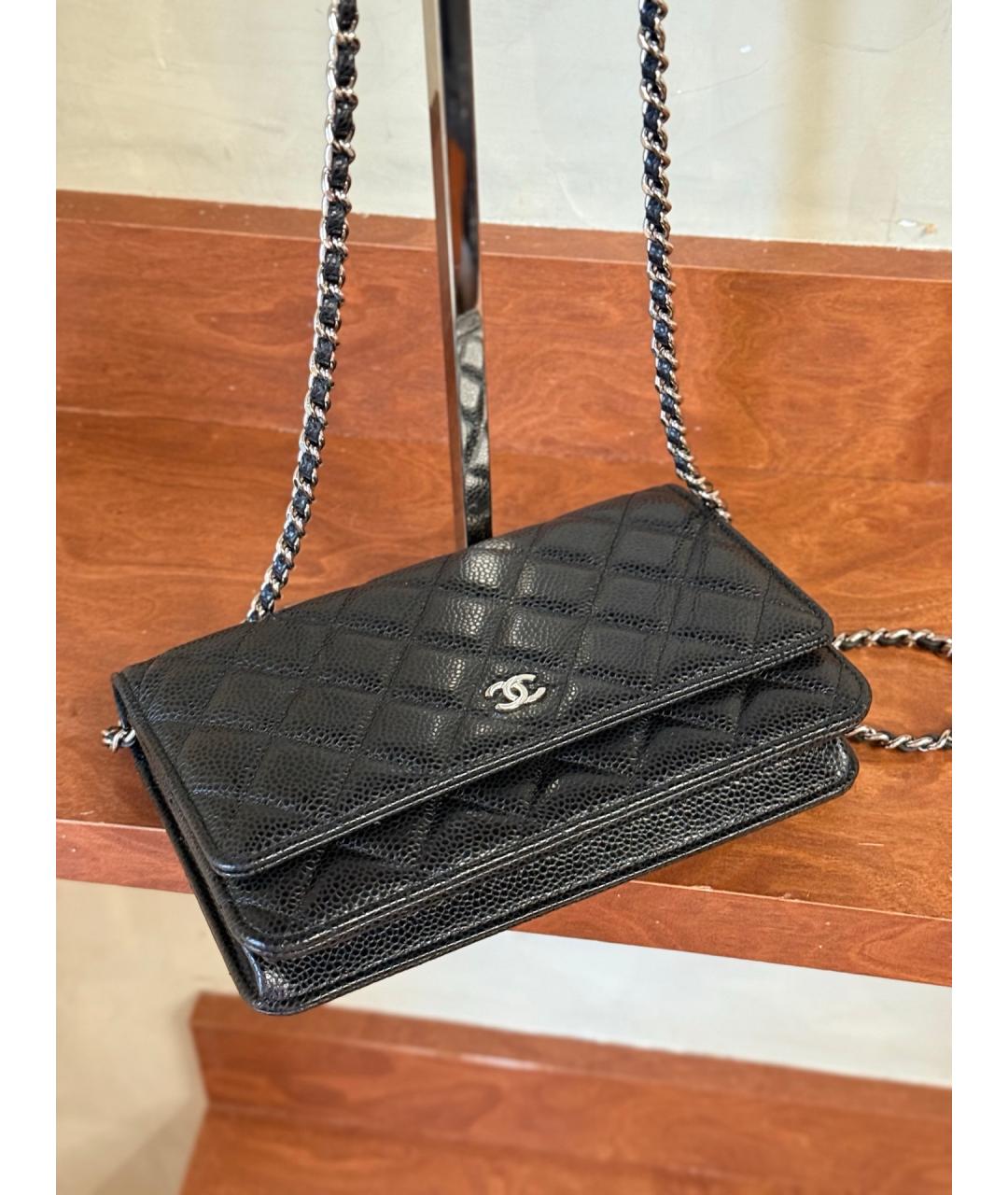 CHANEL Черная кожаная сумка через плечо, фото 5