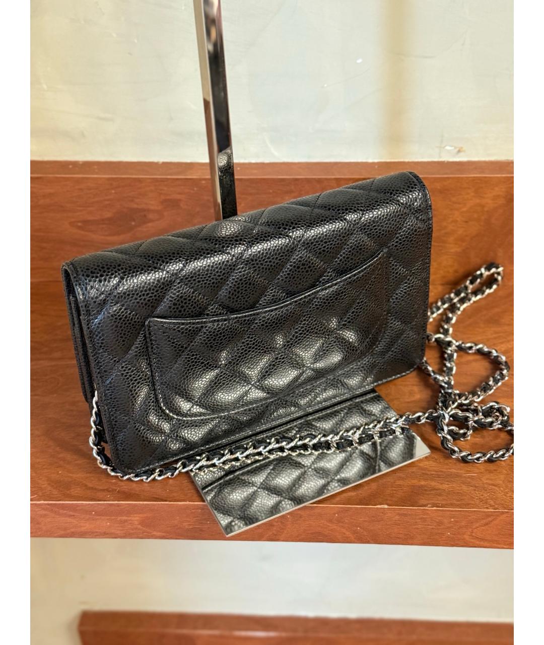 CHANEL Черная кожаная сумка через плечо, фото 6