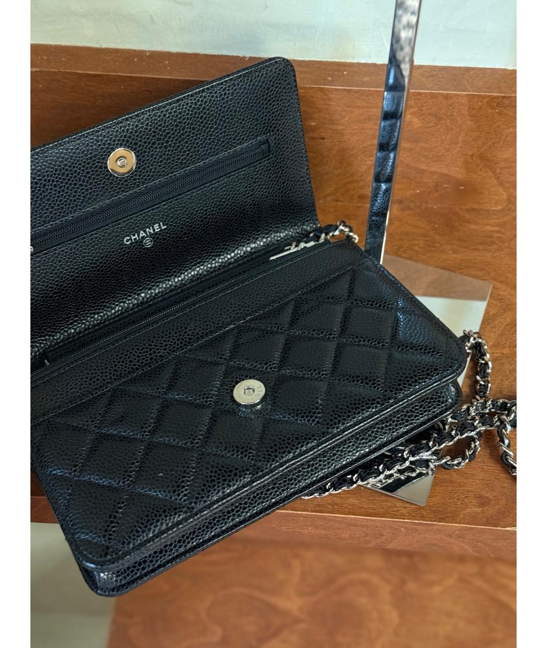 CHANEL Черная кожаная сумка через плечо, фото 9