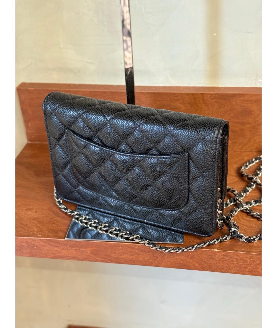CHANEL Черная кожаная сумка через плечо, фото 7