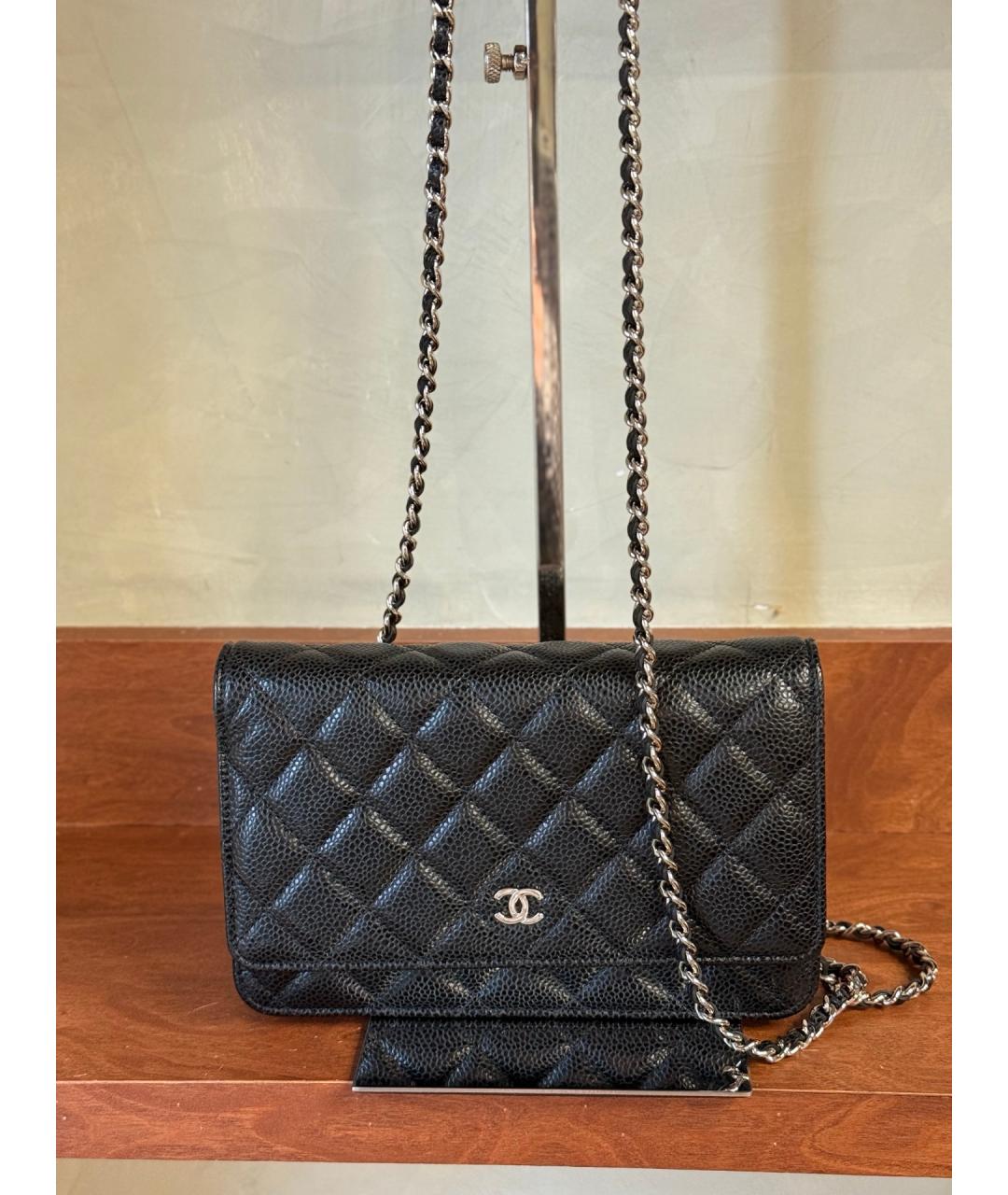 CHANEL Черная кожаная сумка через плечо, фото 10