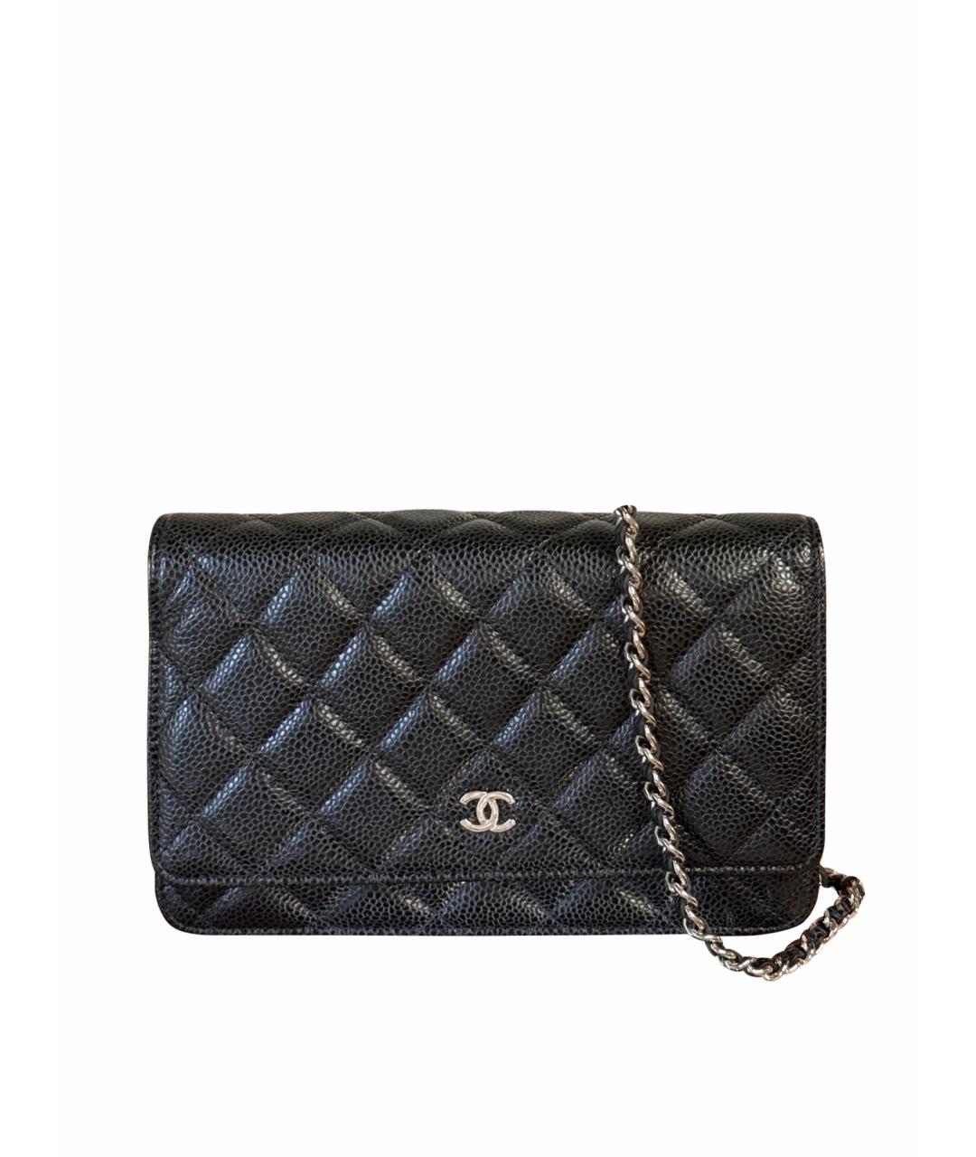 CHANEL Черная кожаная сумка через плечо, фото 1