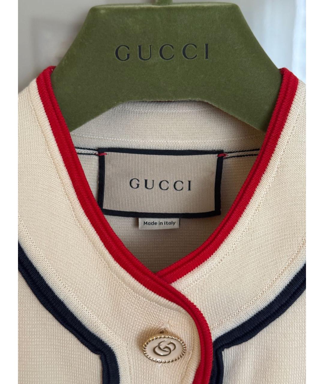 GUCCI Бежевый хлопковый кардиган, фото 5