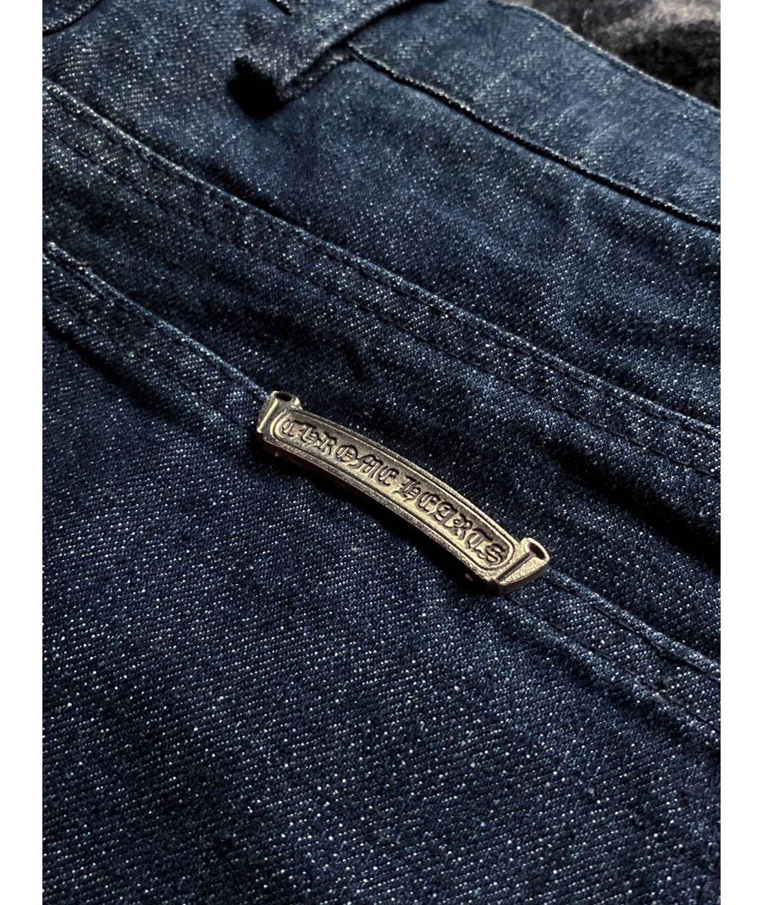 CHROME HEARTS Темно-синие хлопковые прямые джинсы, фото 5
