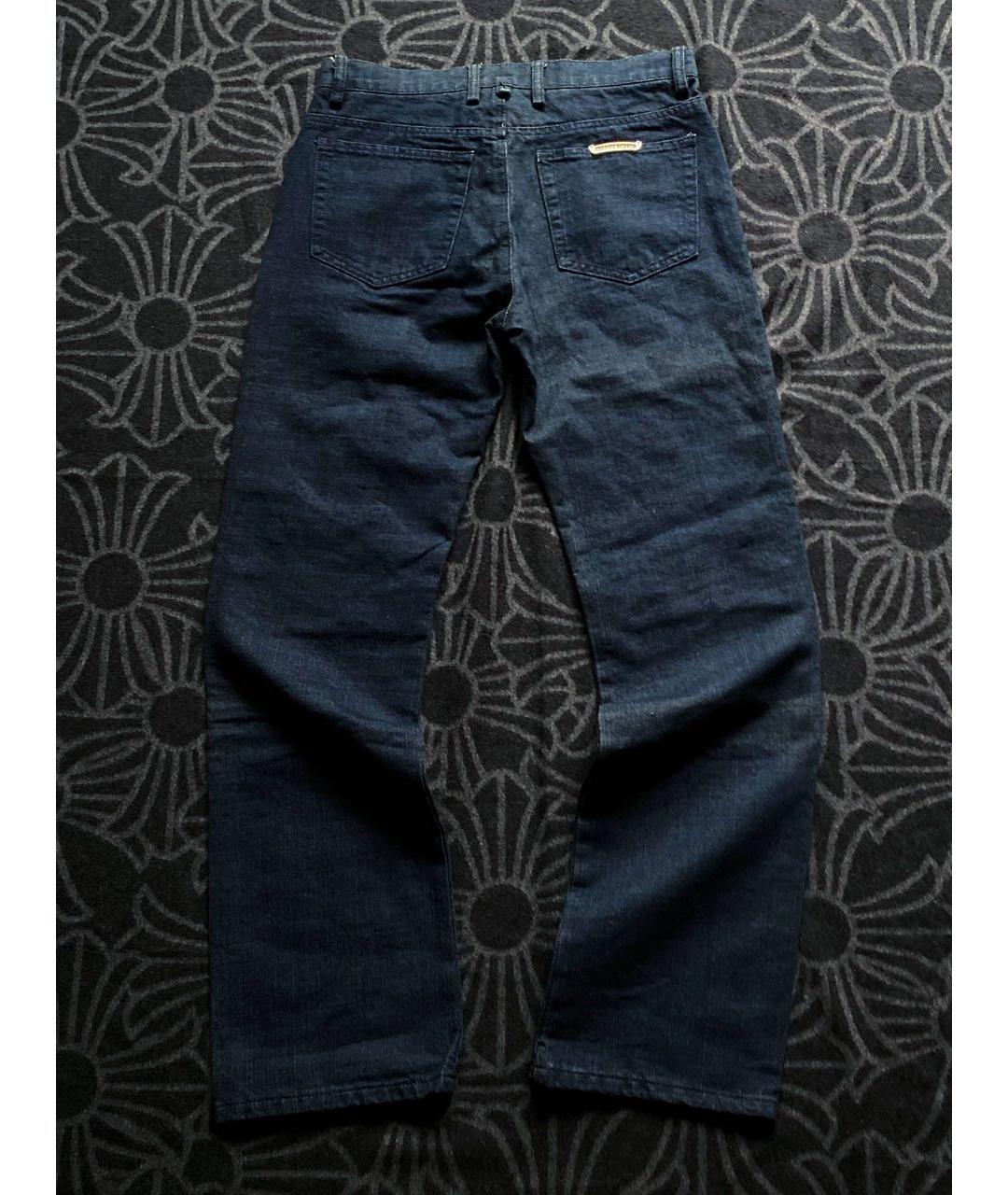 CHROME HEARTS Темно-синие хлопковые прямые джинсы, фото 2
