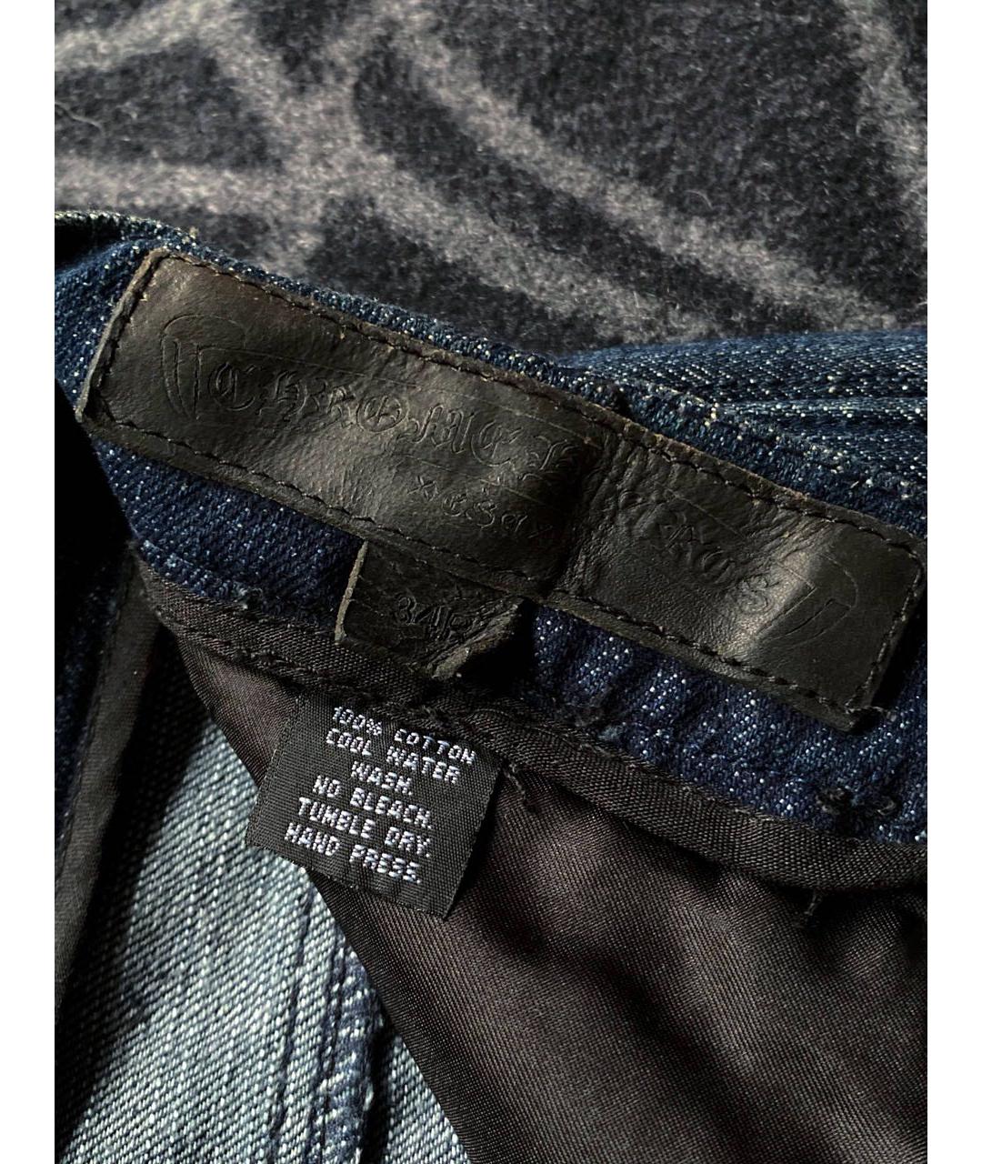 CHROME HEARTS Темно-синие хлопковые прямые джинсы, фото 7