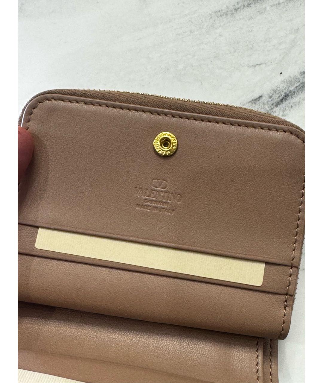 VALENTINO Розовый кожаный кошелек, фото 5