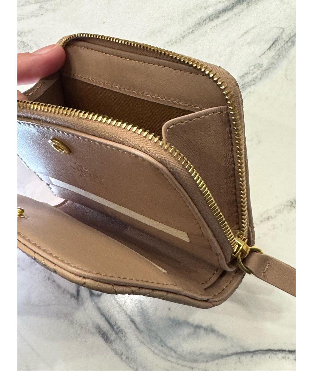 VALENTINO Розовый кожаный кошелек, фото 4