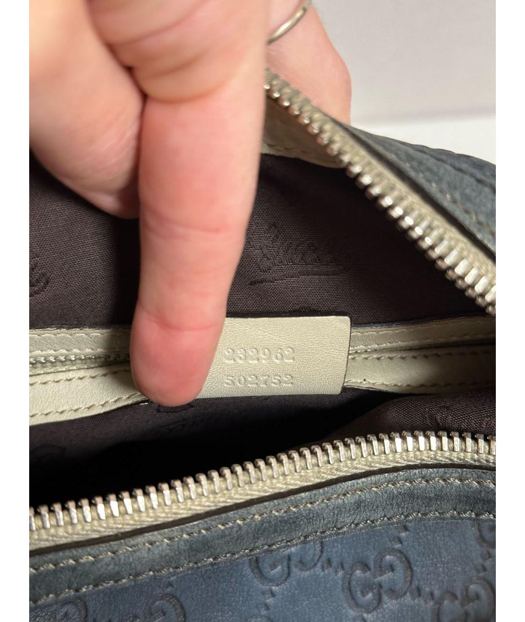 GUCCI Темно-синяя кожаная сумка через плечо, фото 6