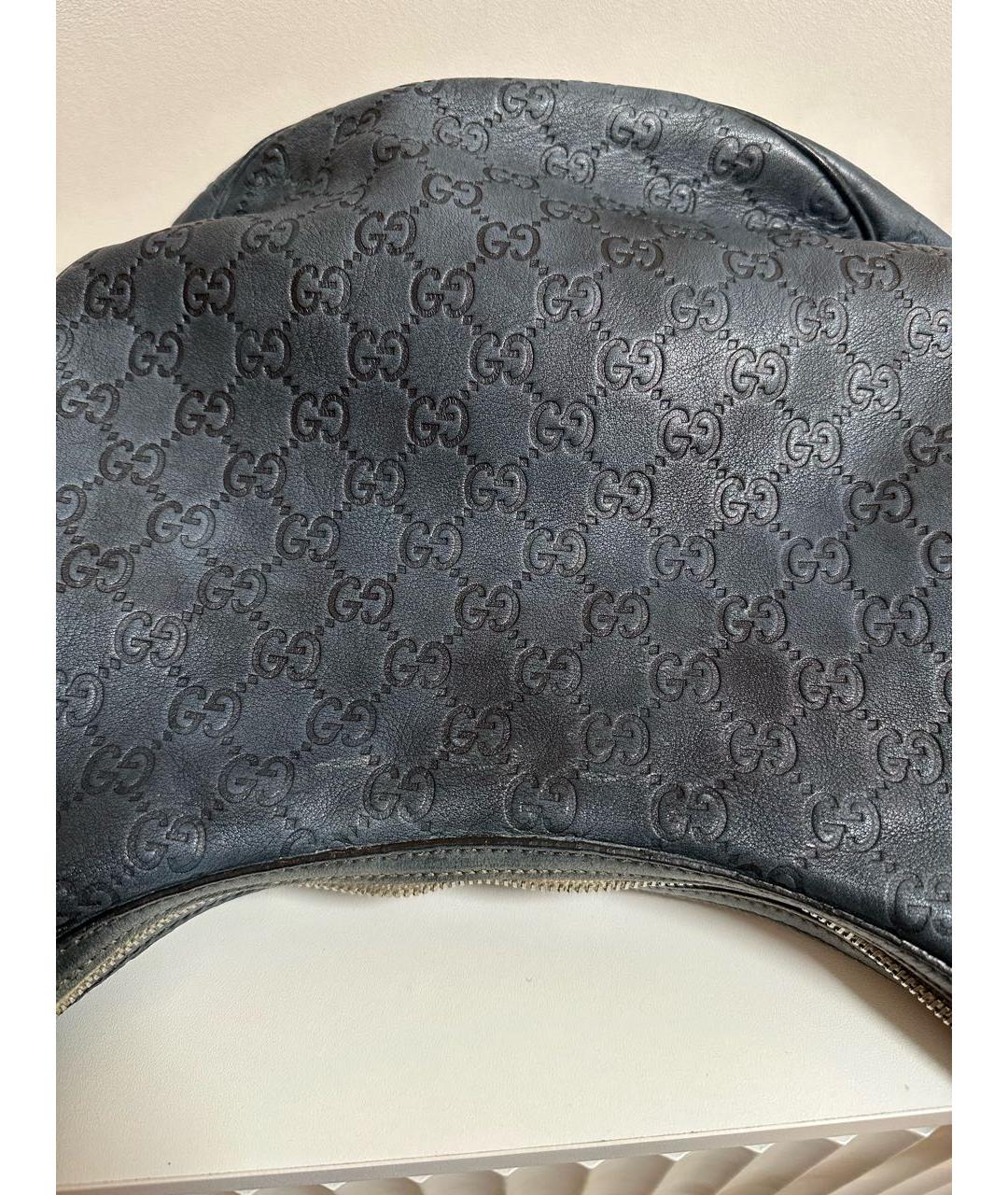 GUCCI Темно-синяя кожаная сумка через плечо, фото 5