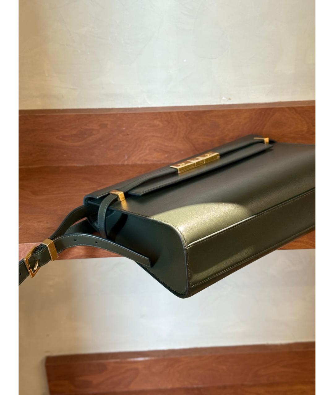 SAINT LAURENT Зеленая кожаная сумка через плечо, фото 5