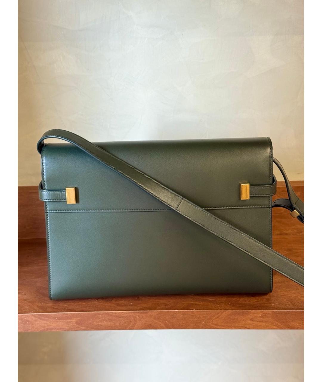 SAINT LAURENT Зеленая кожаная сумка через плечо, фото 6