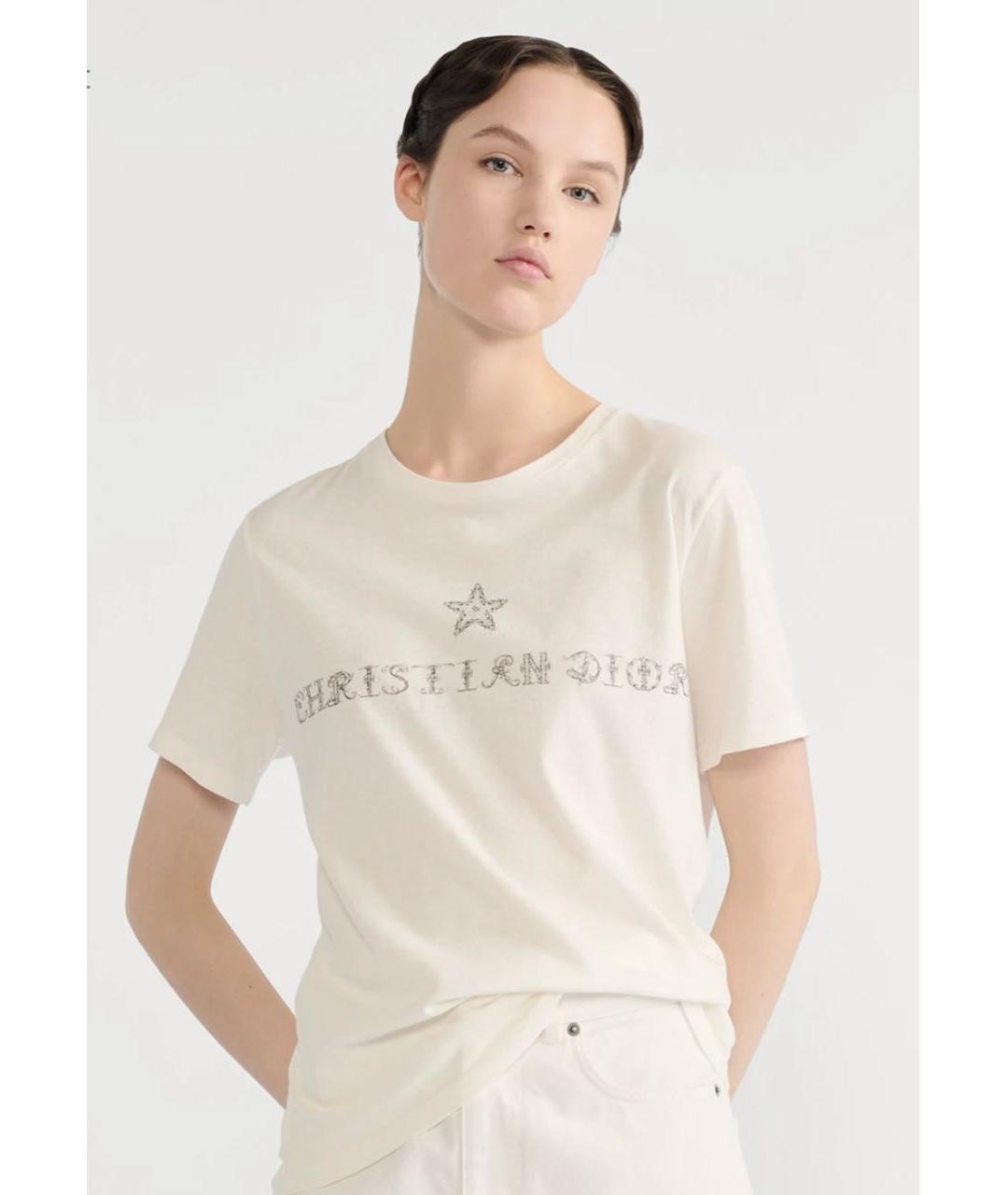 CHRISTIAN DIOR Белая льняная футболка, фото 2