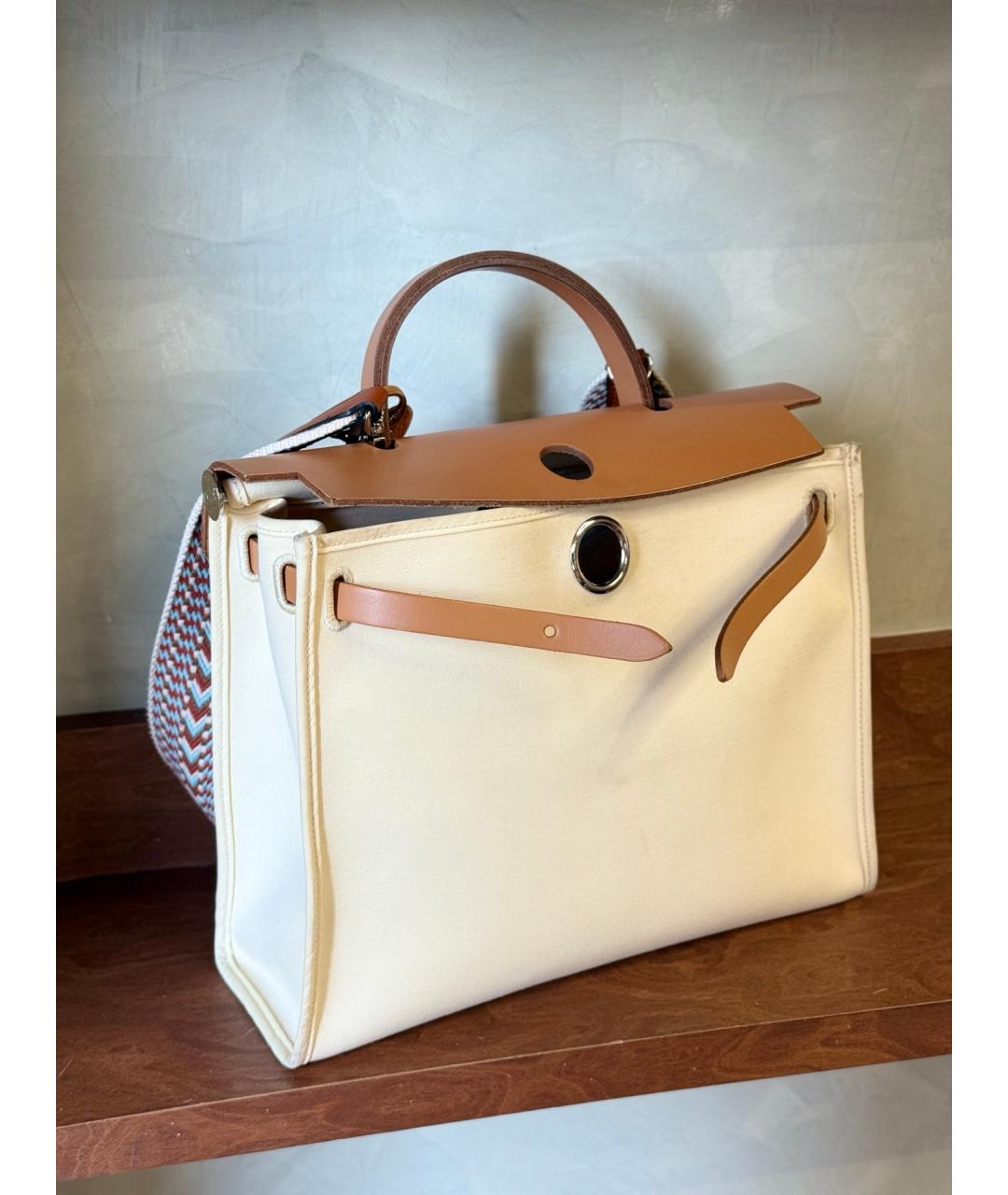 HERMES Бежевая деним сумка через плечо, фото 5