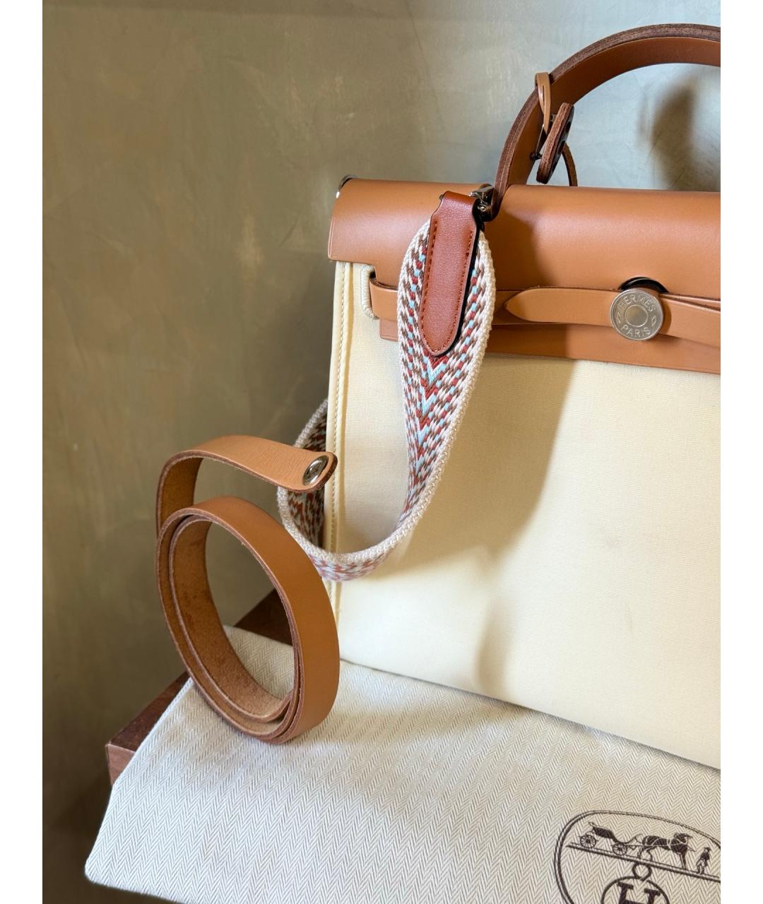 HERMES Бежевая деним сумка через плечо, фото 3