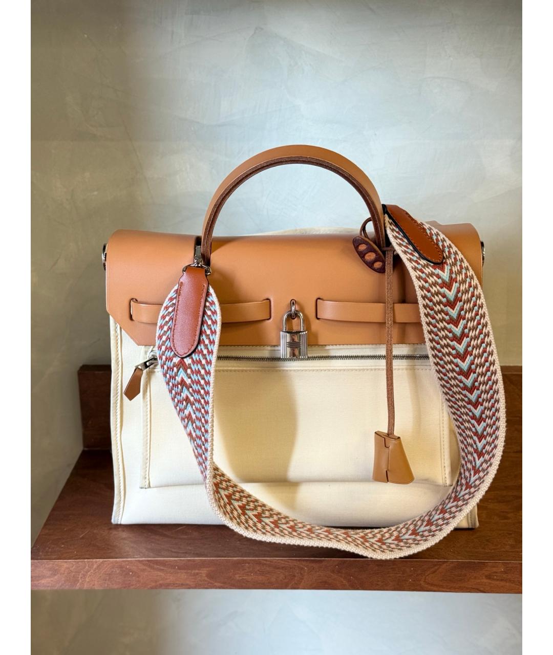 HERMES Бежевая деним сумка через плечо, фото 6