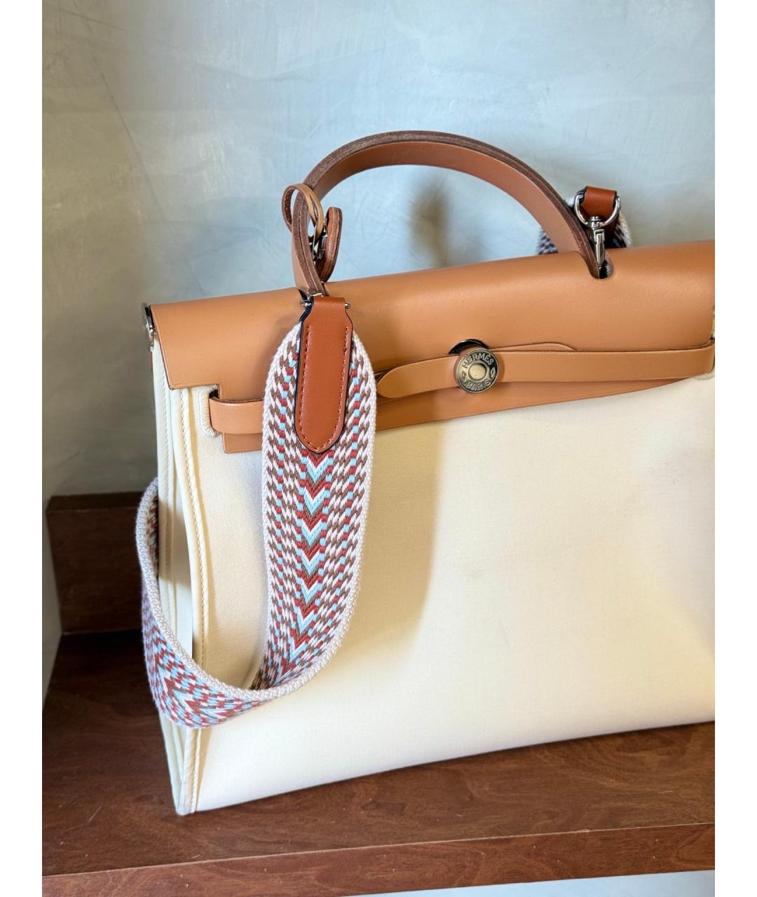 HERMES Бежевая деним сумка через плечо, фото 4