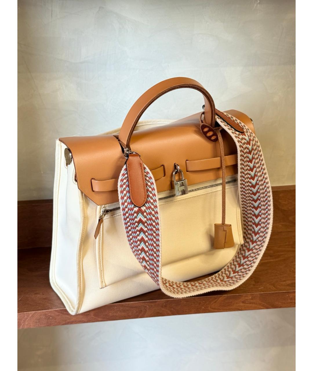 HERMES Бежевая деним сумка через плечо, фото 8