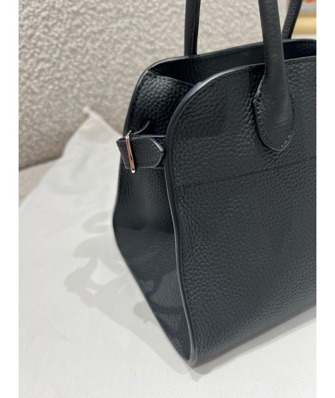 THE ROW Черная кожаная сумка с короткими ручками, фото 2