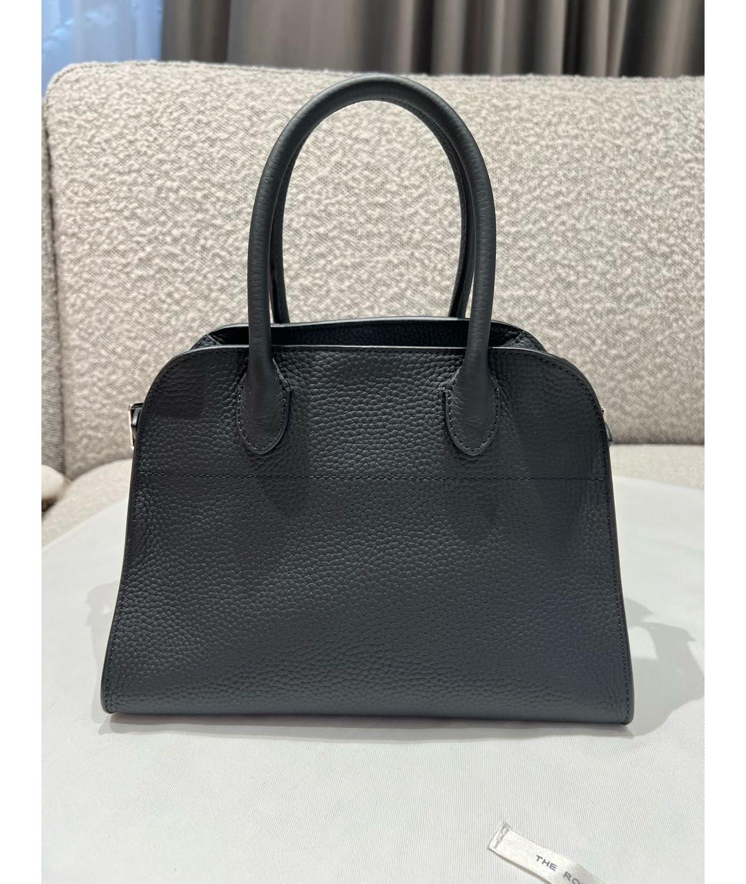 THE ROW Черная кожаная сумка с короткими ручками, фото 9