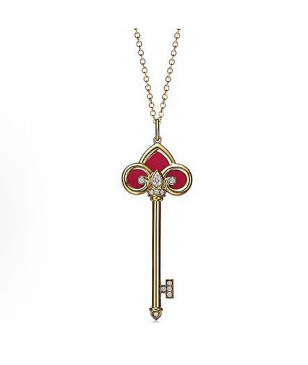 TIFFANY&CO Красный кулон из желтого золота, фото 7