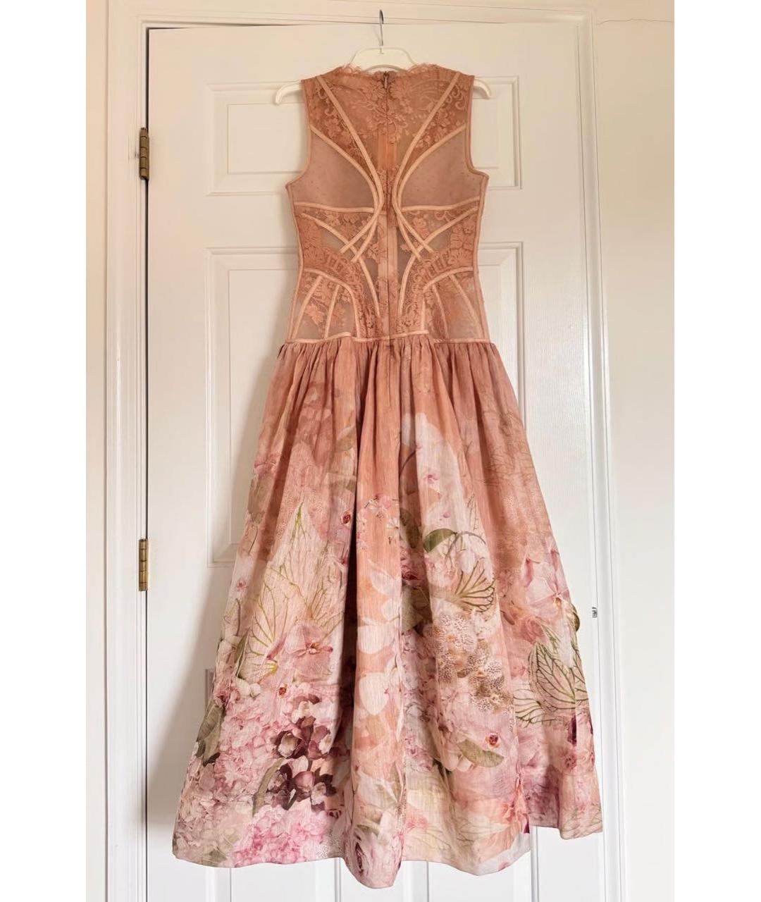 ZIMMERMANN Бежевое льняное коктейльное платье, фото 8