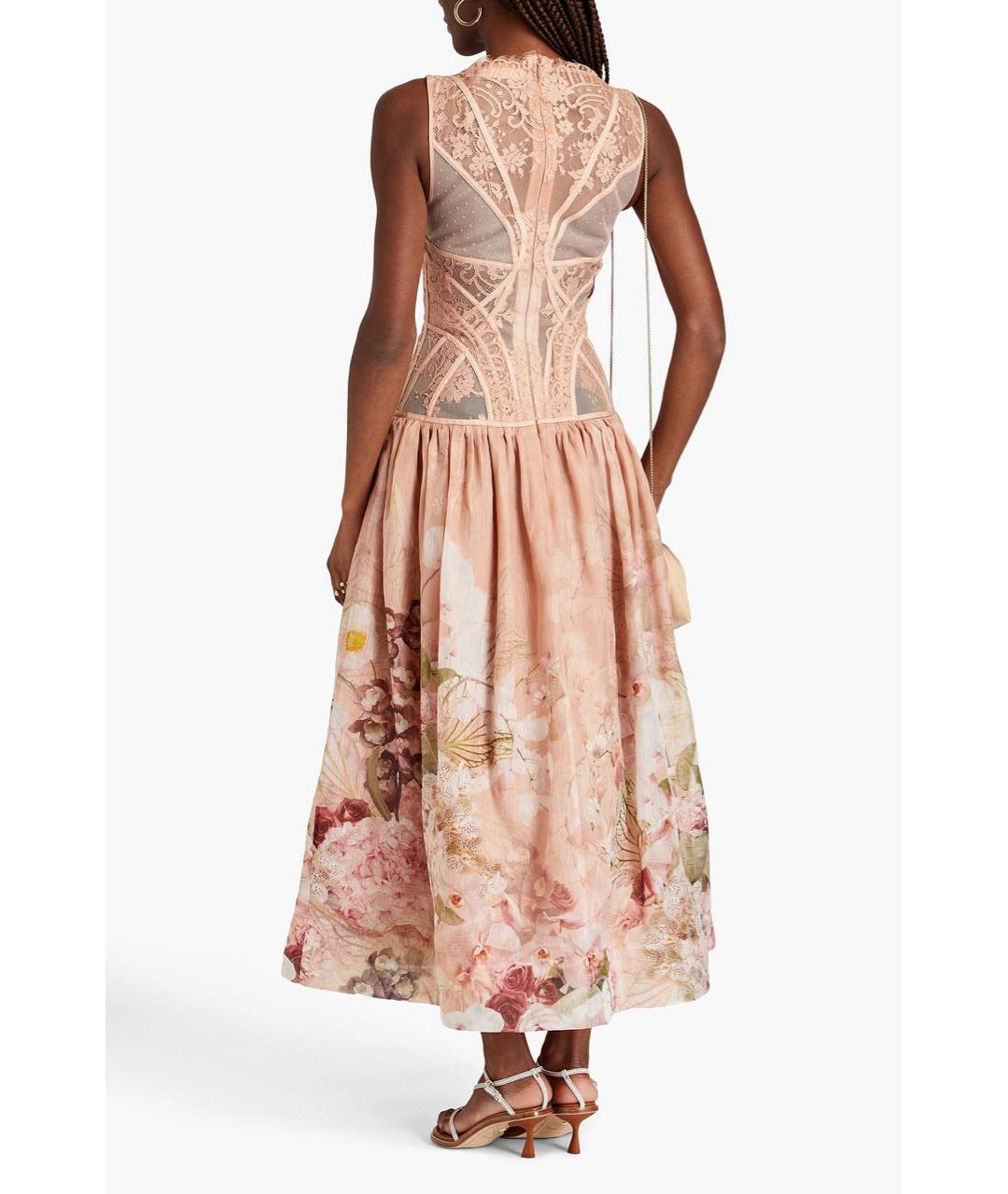 ZIMMERMANN Бежевое льняное коктейльное платье, фото 3