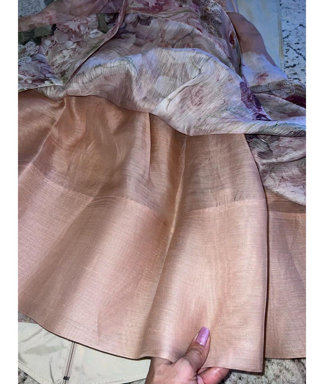 ZIMMERMANN Бежевое льняное коктейльное платье, фото 7