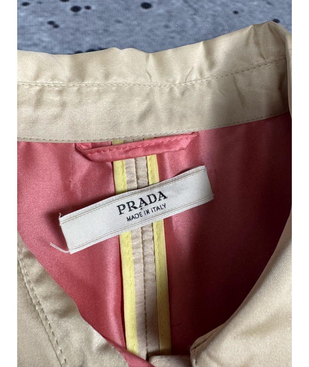 PRADA Бежевый шелковый тренч/плащ, фото 6