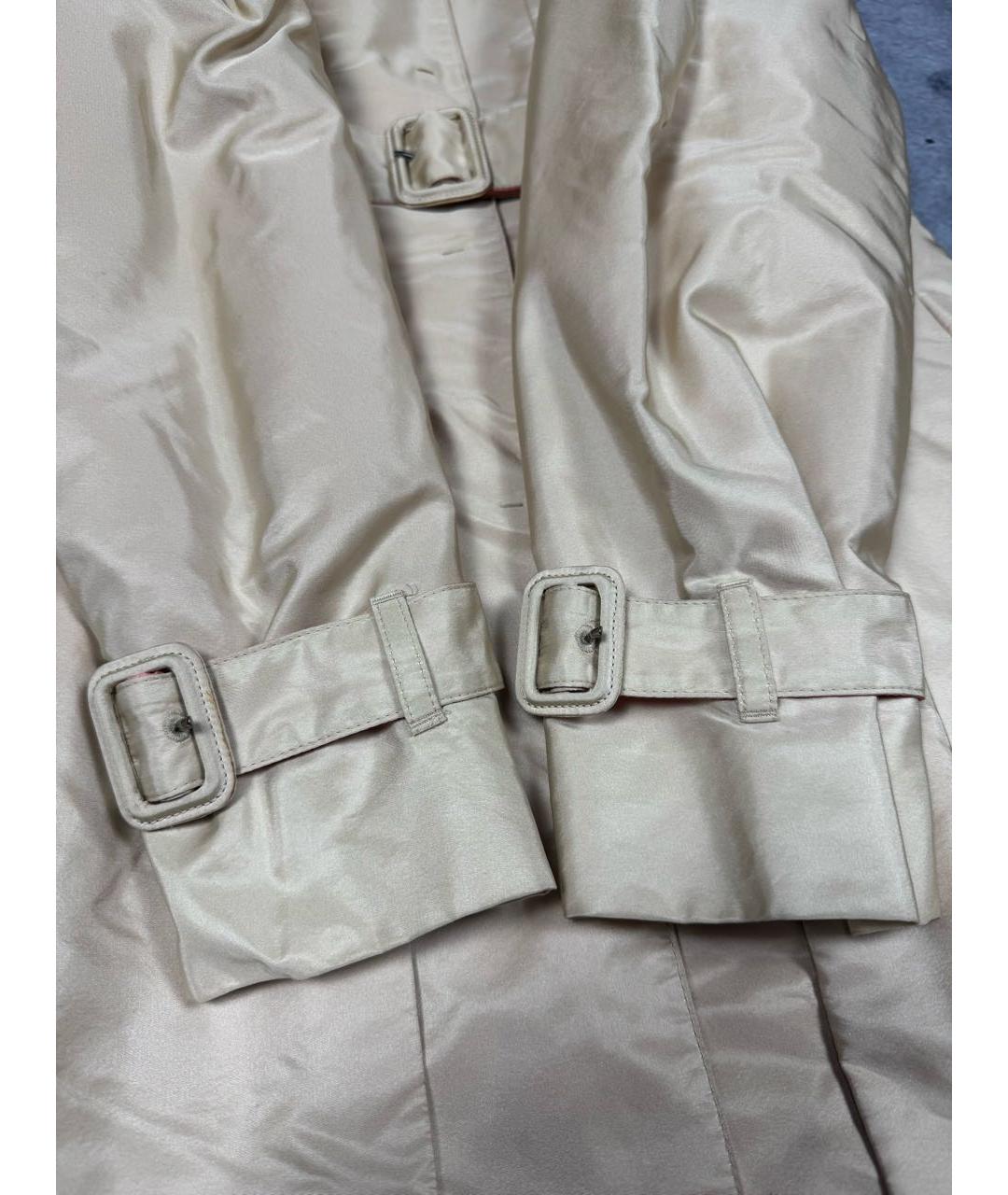 PRADA Бежевый шелковый тренч/плащ, фото 5